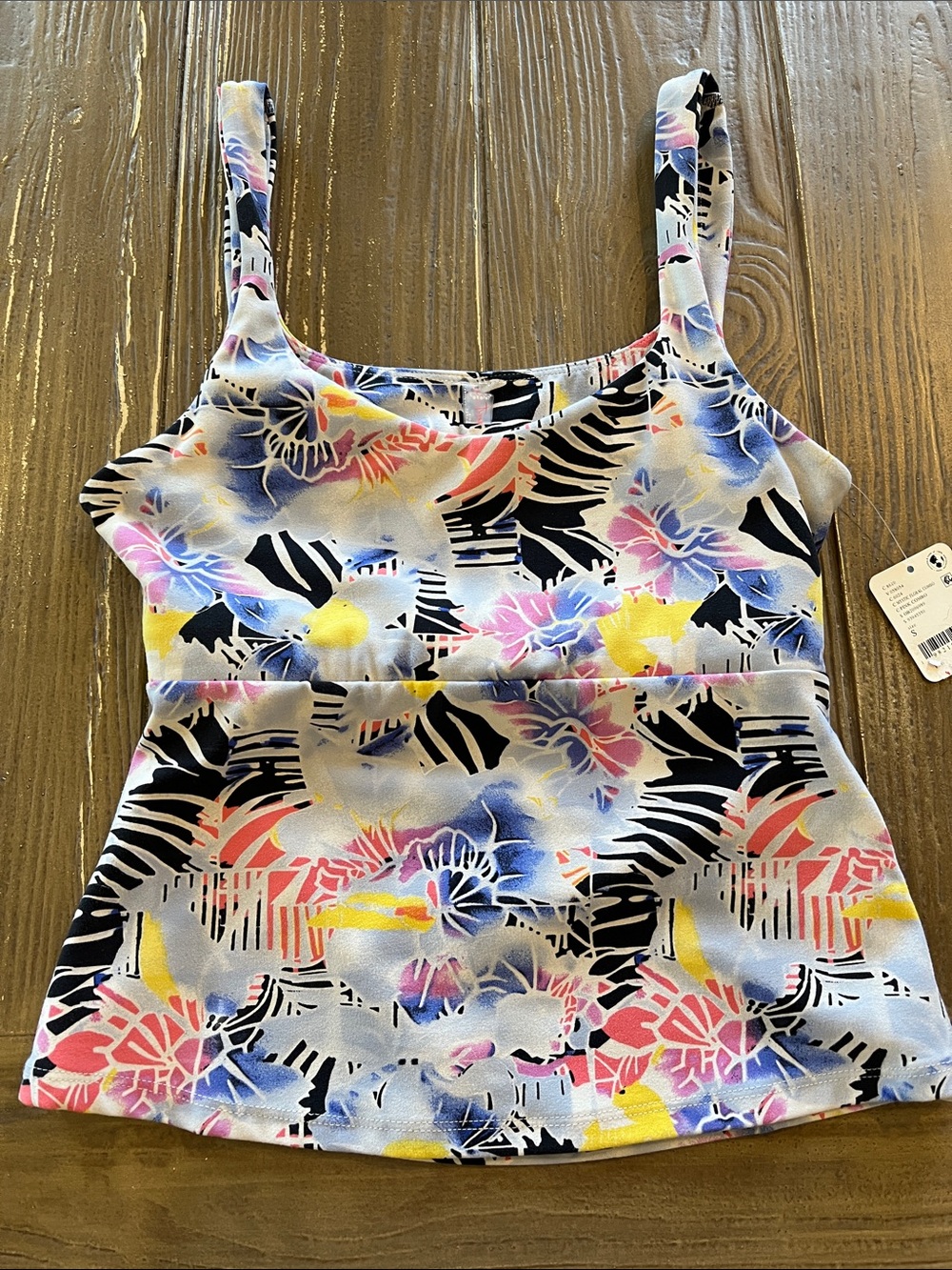 NWT Free People Floral Multi-Color Active Tank Top